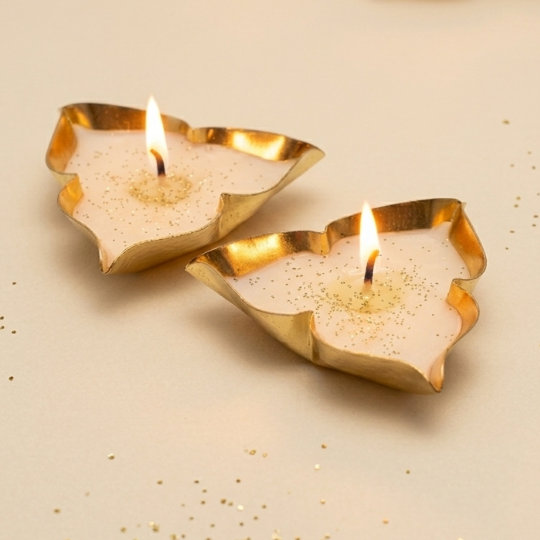 3 petal Urli Candle 2 Pc
