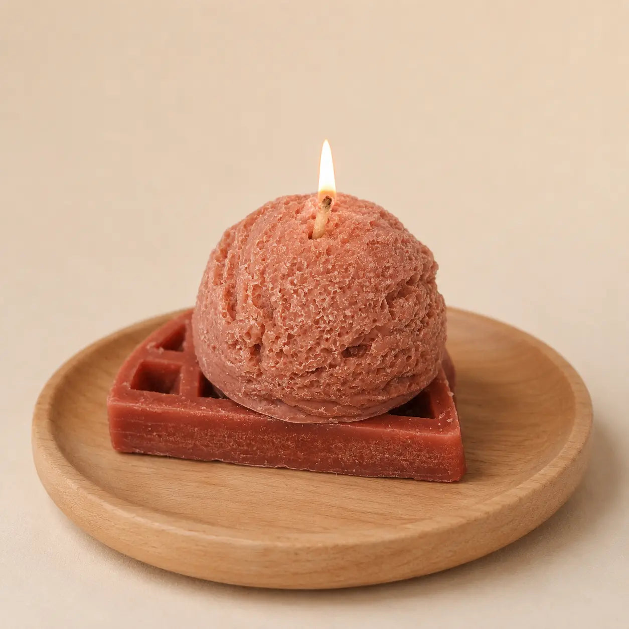 Ice Cream Waffle Candle