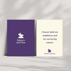 Inner Balance - 30 Daily Affirmation Cards With Wooden Stand for Mothers