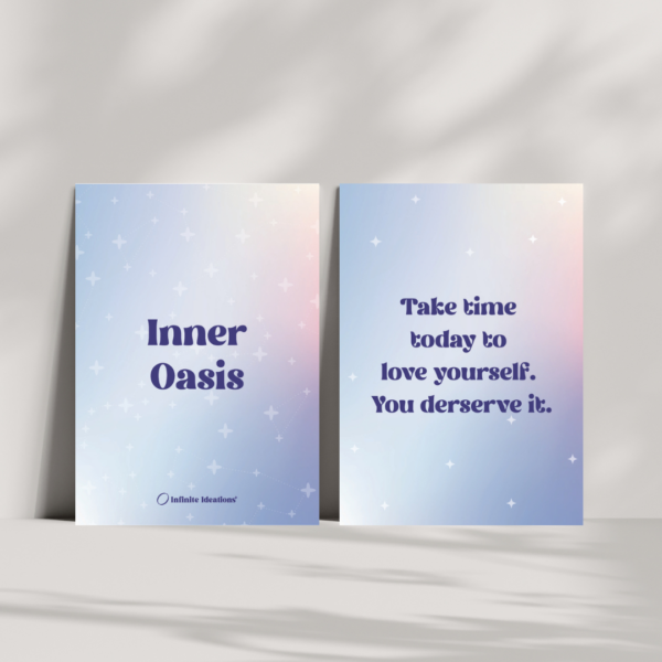 6 Inner Oasis - 30 Daily Affirmation Cards With Wooden Stand