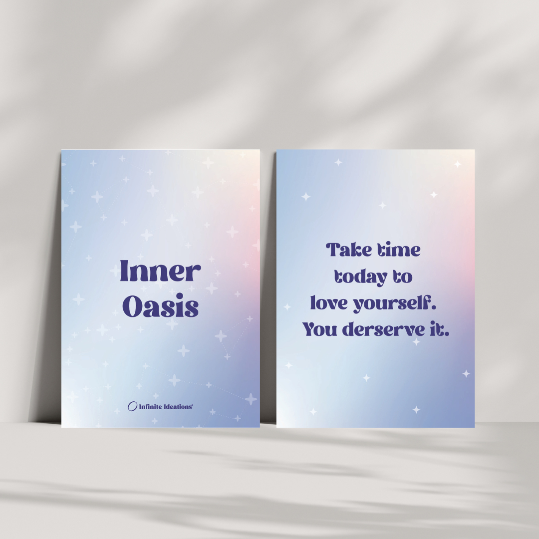 Inner Oasis – 30 Daily Affirmation Cards With Wooden Stand